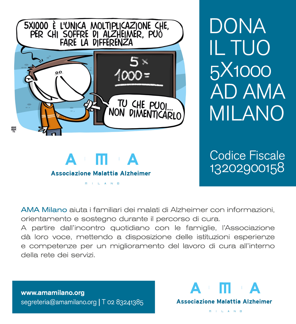 Dona il tuo 5X1000 ad A.M.A. Milano